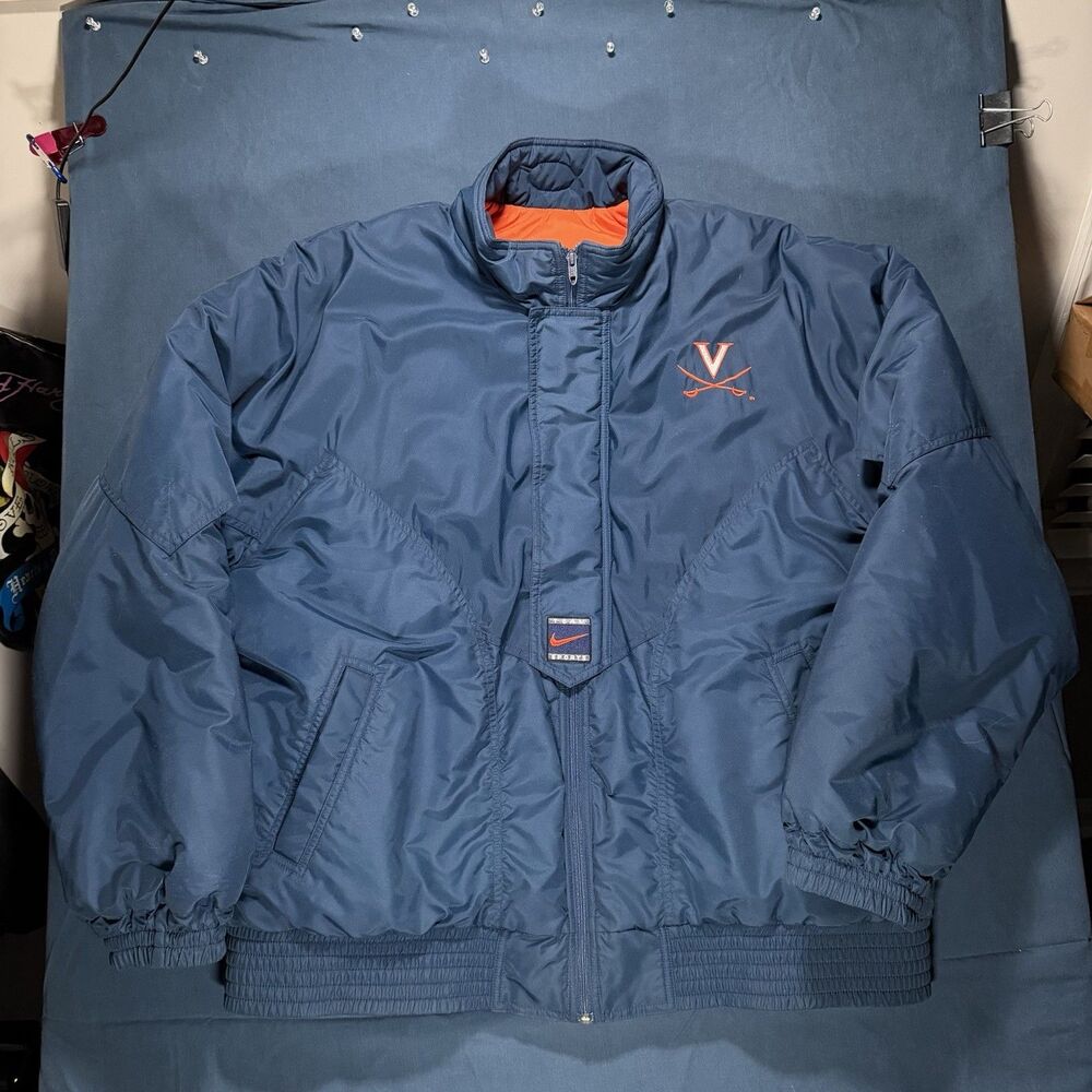 Vintage Nike Virginia Cavaliers Puffer Jacket Sz XL USA Made COACH TEAM ISSUED